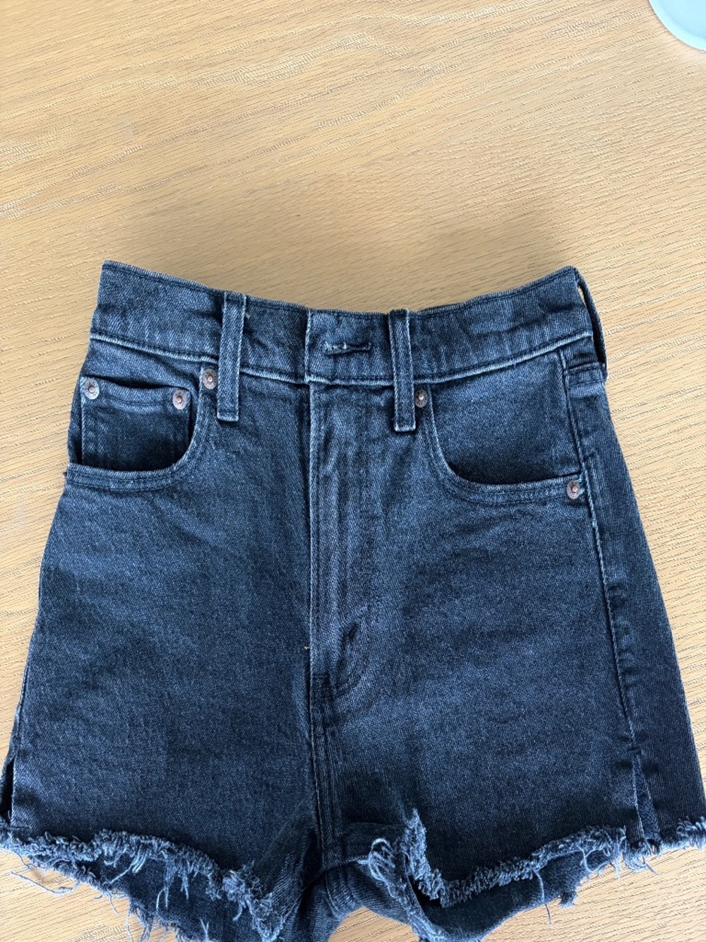 Abercrombie Black Denim Mom Short High Rise